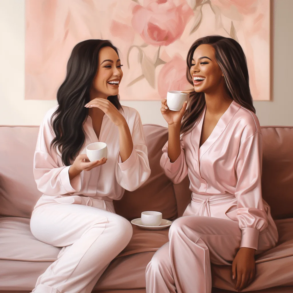 women talking on the sofa - self care