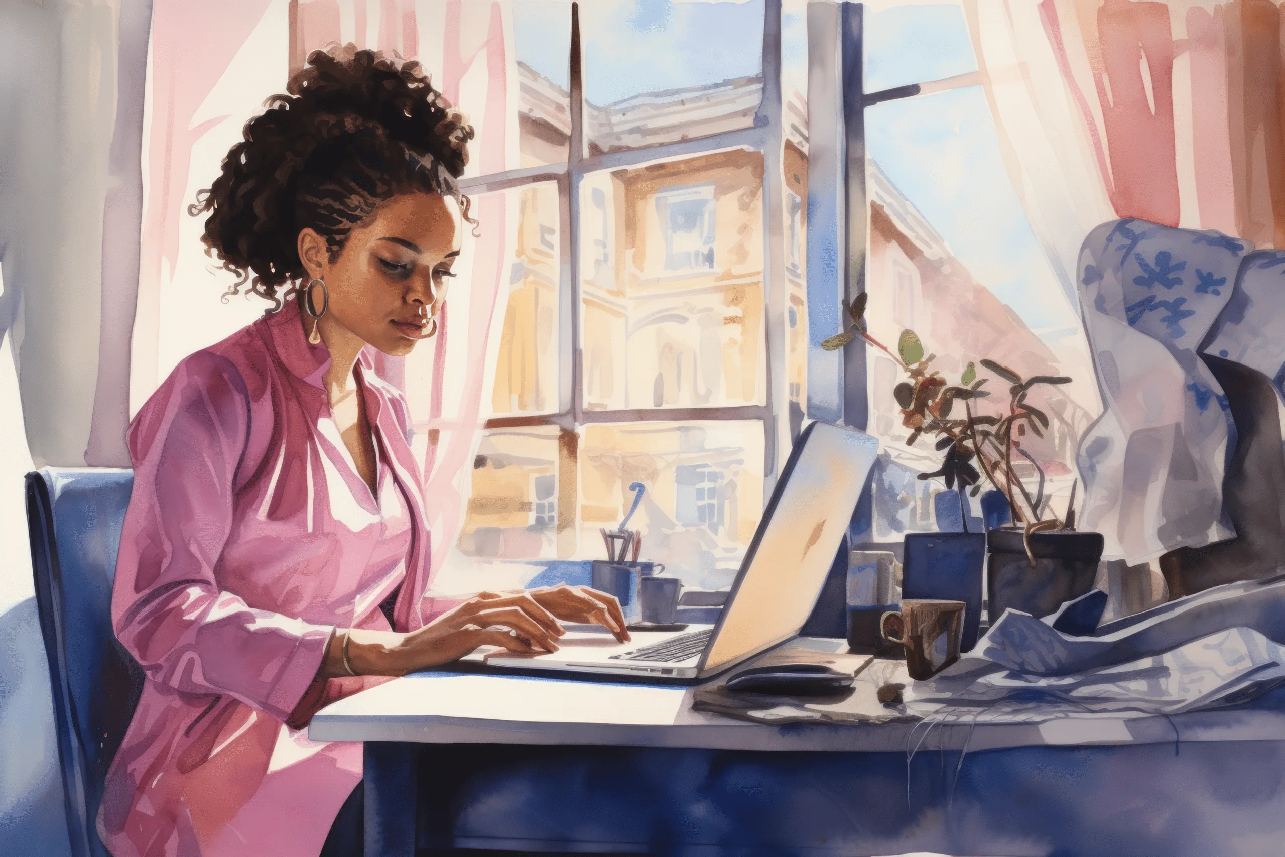 freetime (3) African American woman working on her PLR Lead Magnet