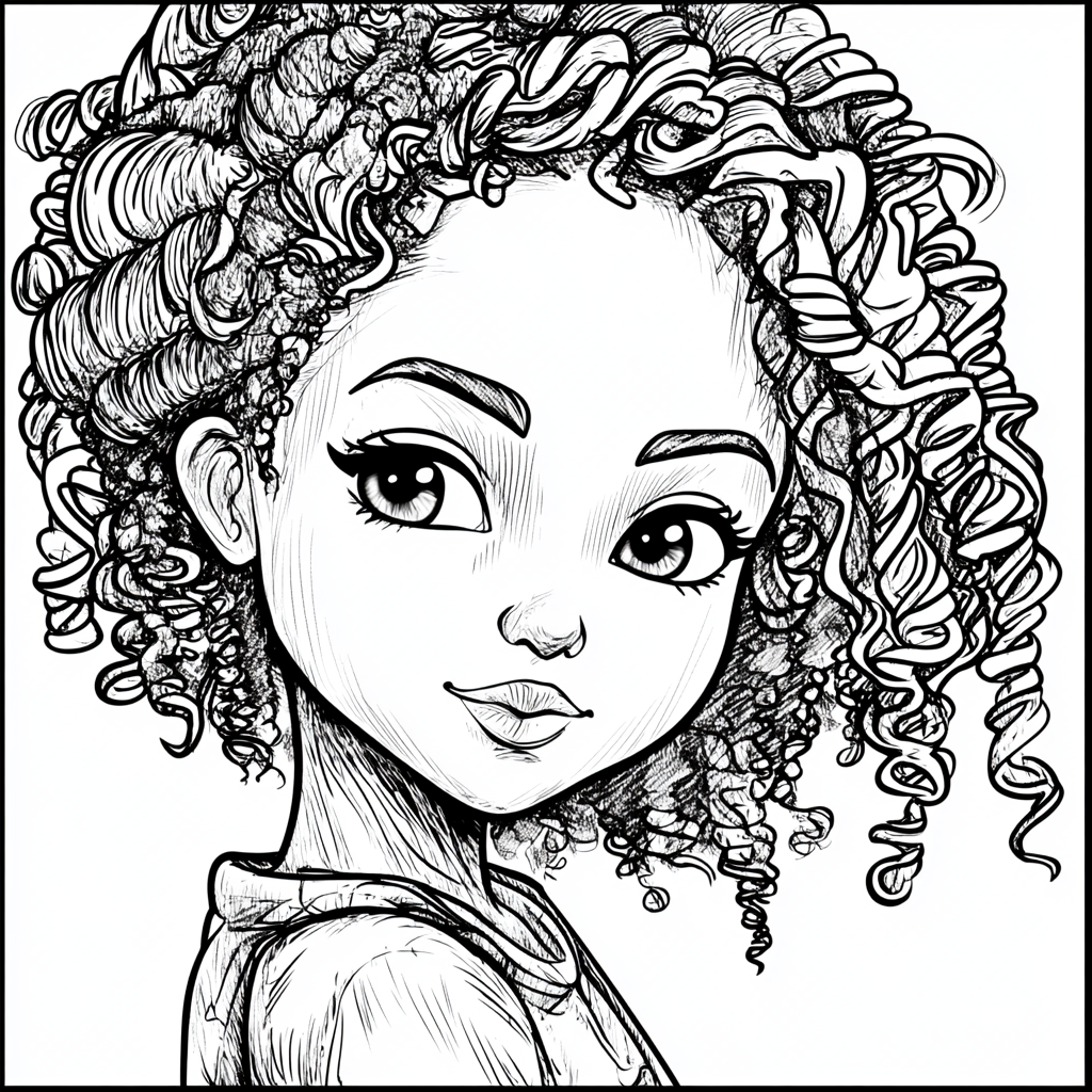saran0001_kids_coloring_page_african_american_girl_with_silve_98d790fb-d824-43a5-9ba3-6a38a6234819_1 PLR Coloring Books