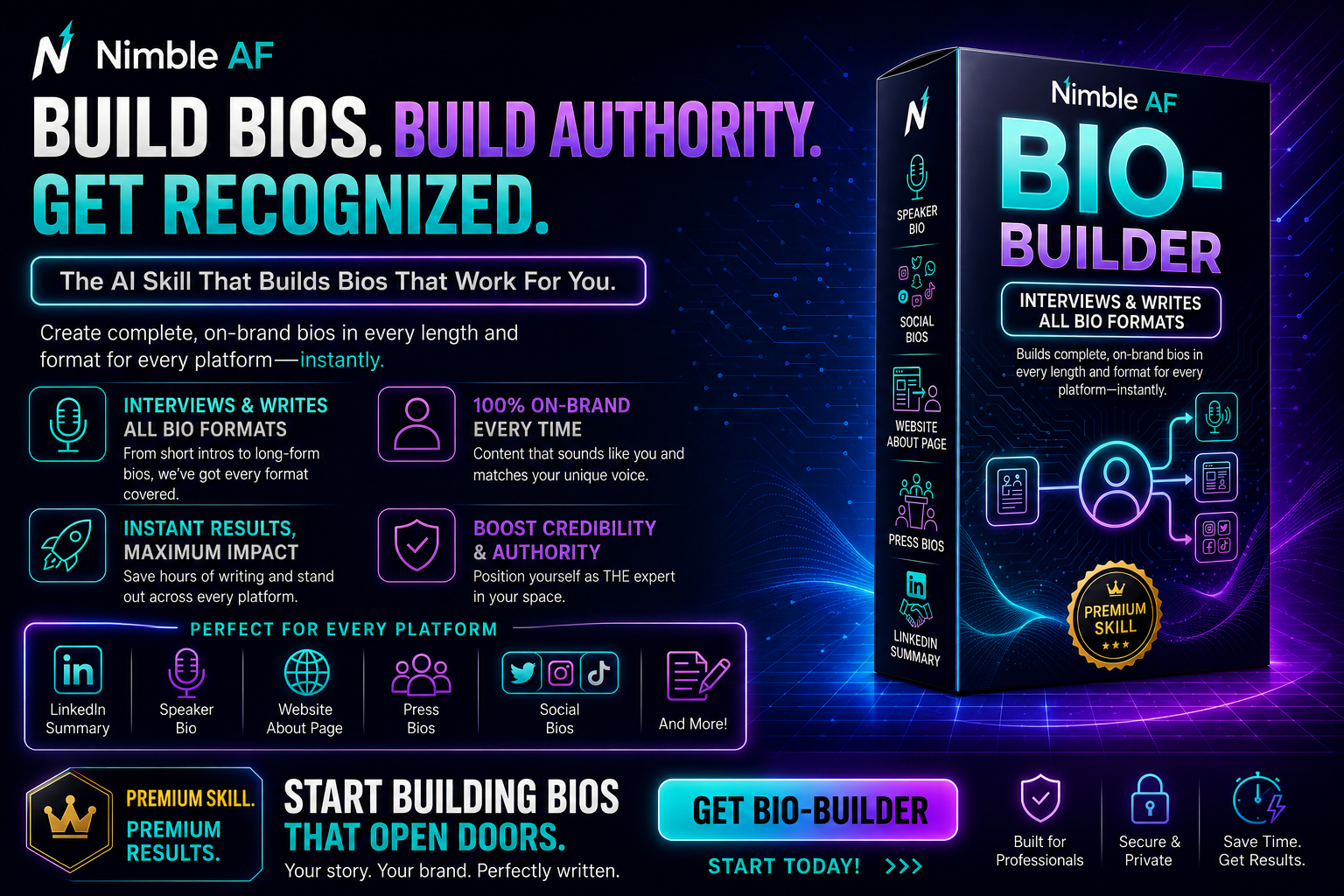 Bio brand skill visual for NimbleAF Brand Builder