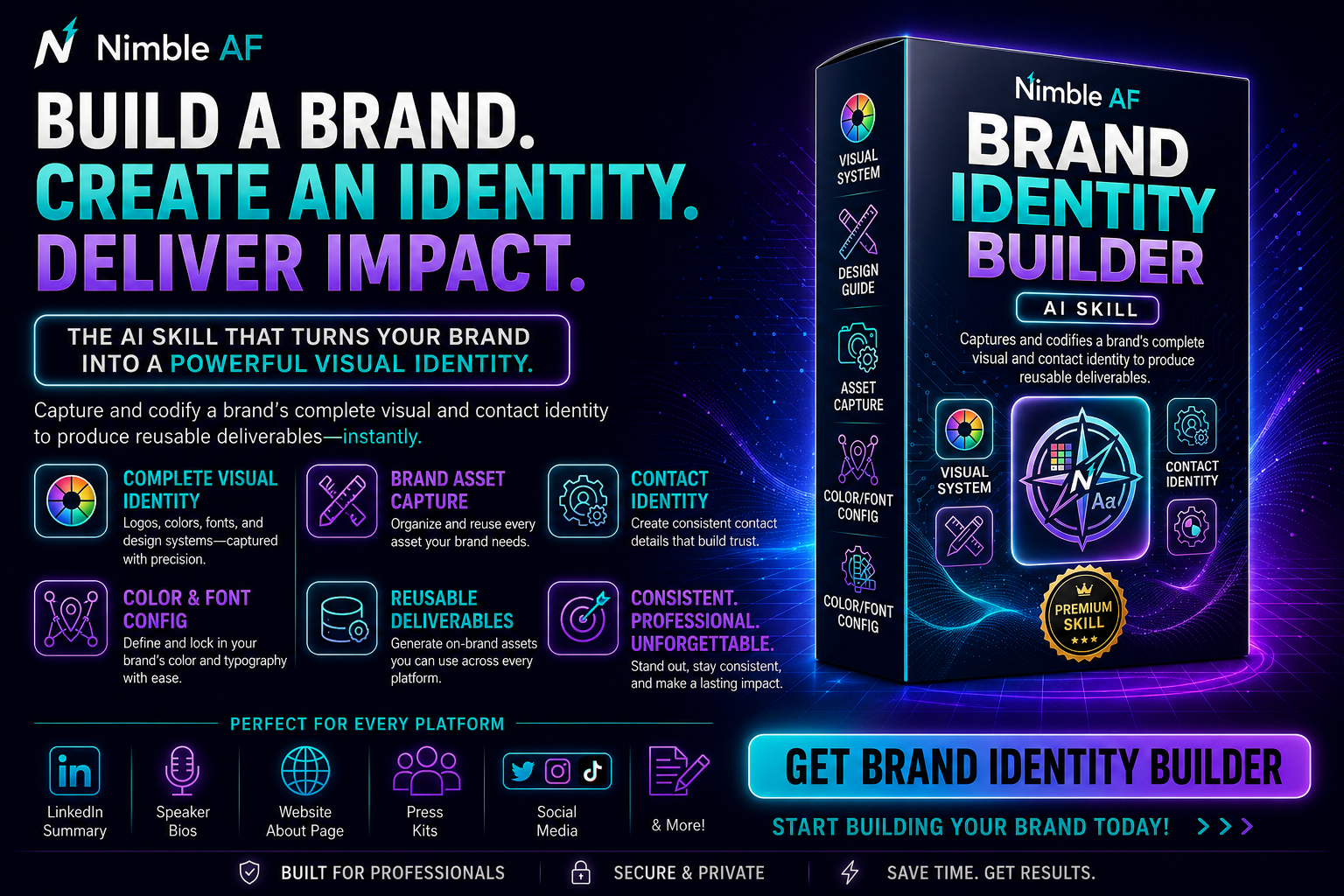 Brand identity planning visual for NimbleAF Brand Builder
