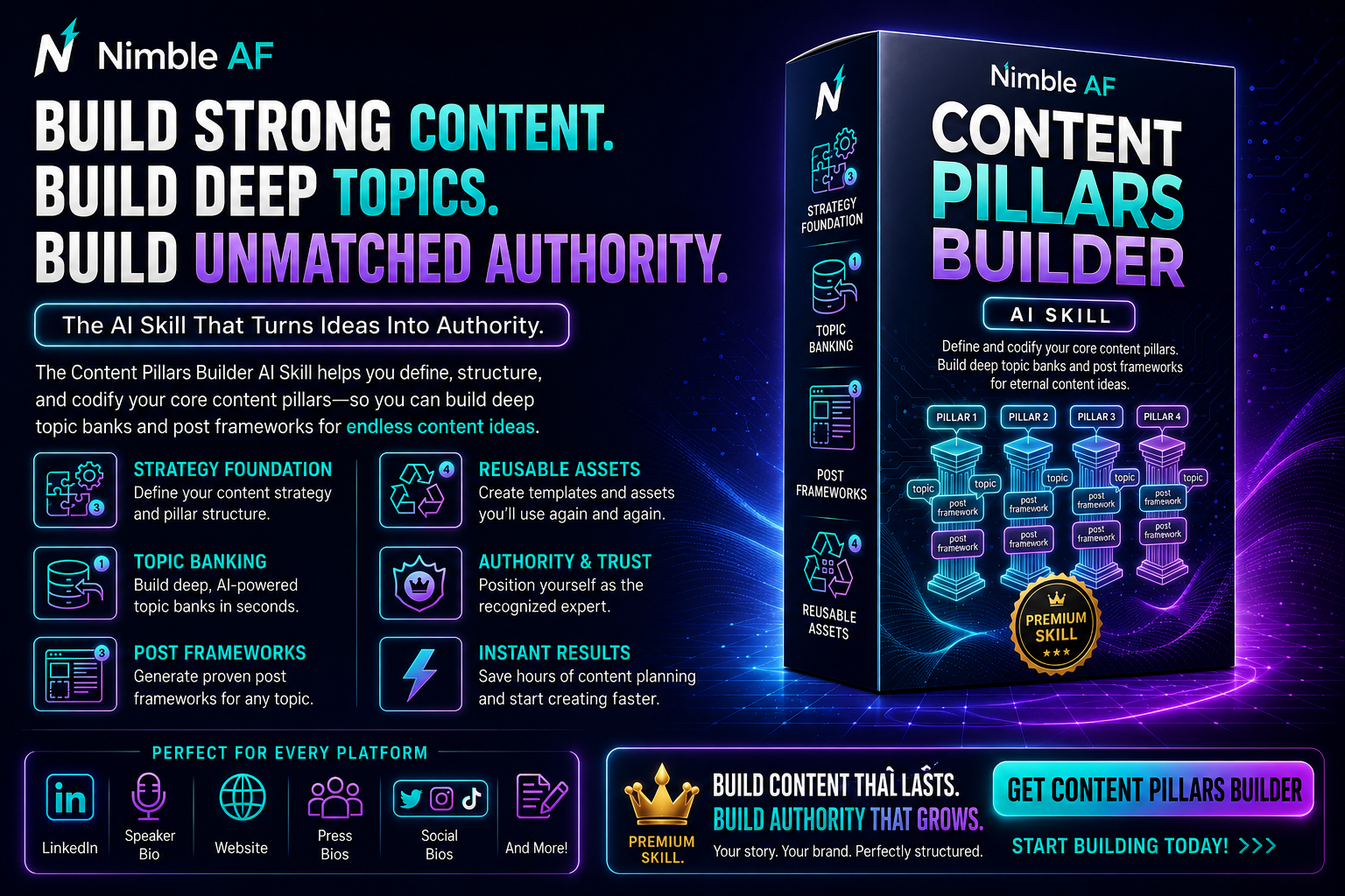 Content pillars skill visual for NimbleAF Brand Builder